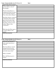 Romeo and Juliet Study Guide Worksheet, Page 4