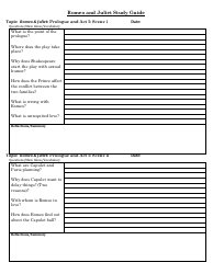 Document preview: Romeo and Juliet Study Guide Worksheet