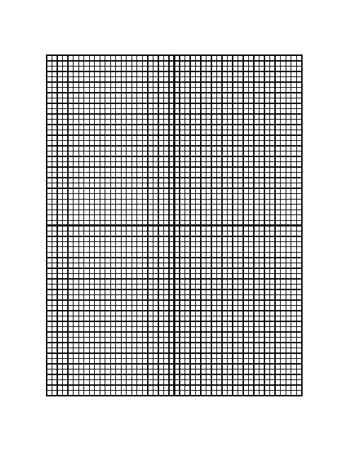 Graph Paper With Centered X-Y Axis - 8 Lines/Inch