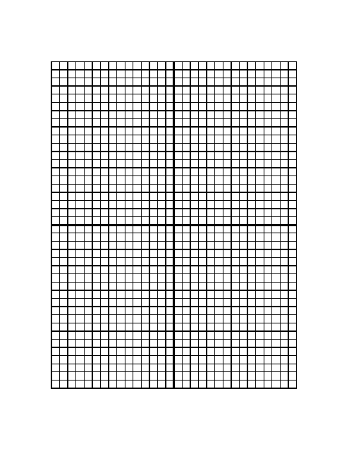 Graph Paper With Centered Xy Axis - 5 Lines/Inch