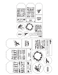 Document preview: Christmas Gift Tag Templates - Black and White Cards