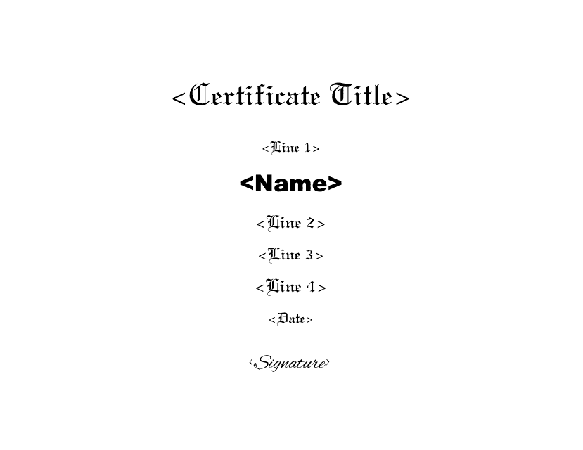 Blank Certificate Template - Empty