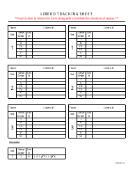 Document preview: Libero Tracking Sheet Template - Small Tables