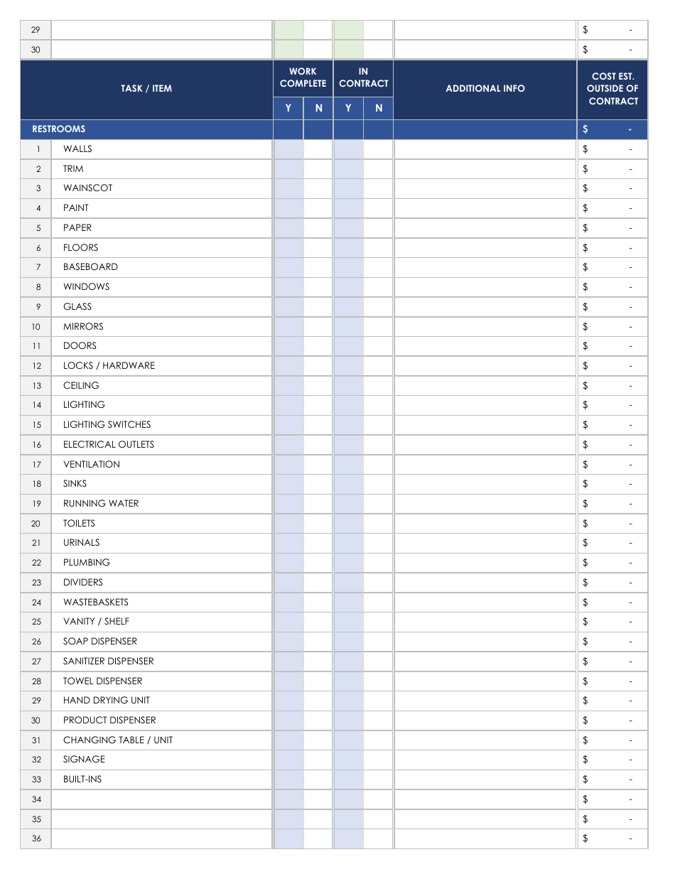 Commercial Construction Walkthrough Checklist Template - Smartsheet, Page 2