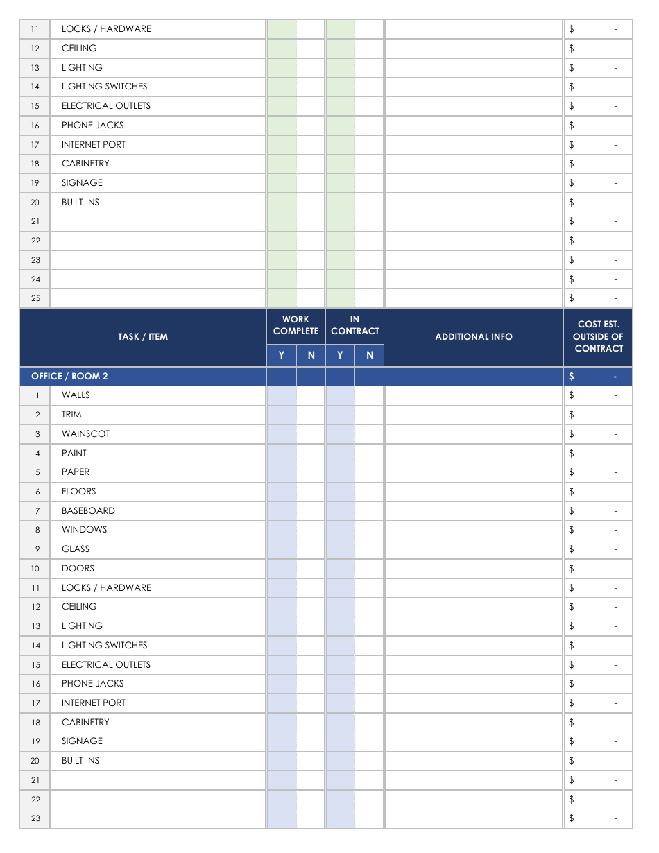 Commercial Construction Walkthrough Checklist Template - Smartsheet, Page 5