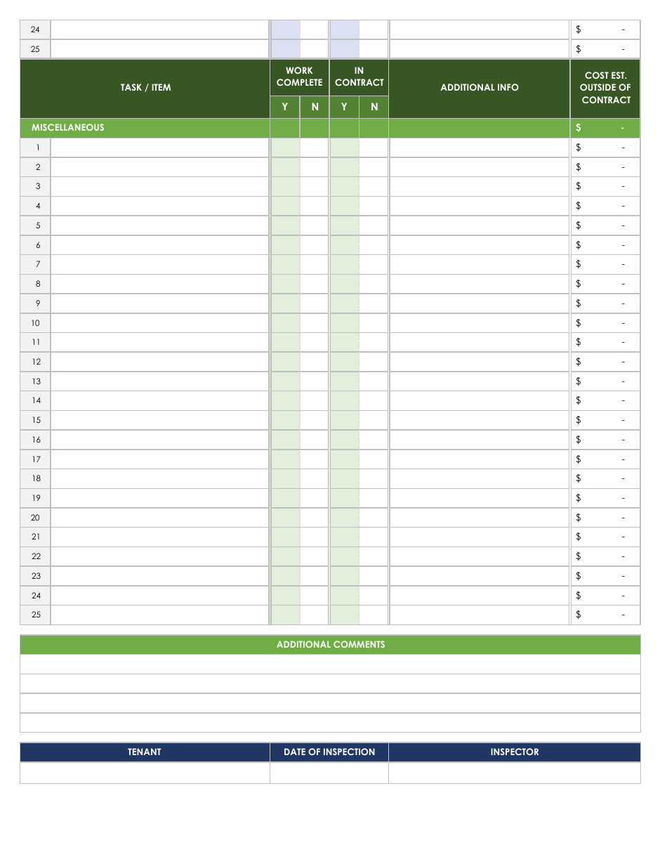 Commercial Construction Walkthrough Checklist Template - Smartsheet ...