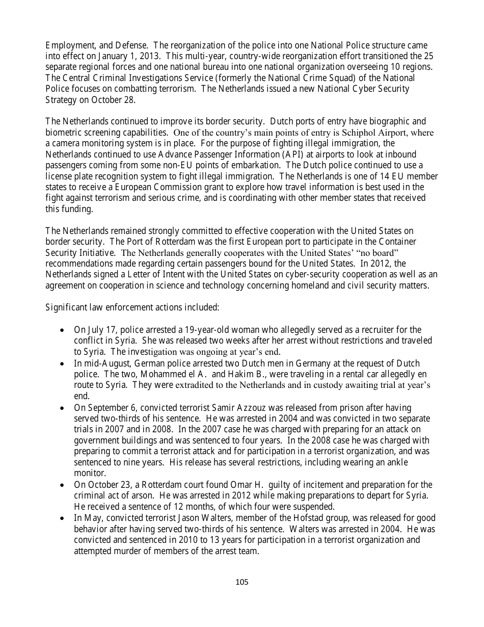 Country Reports on Terrorism, Page 105