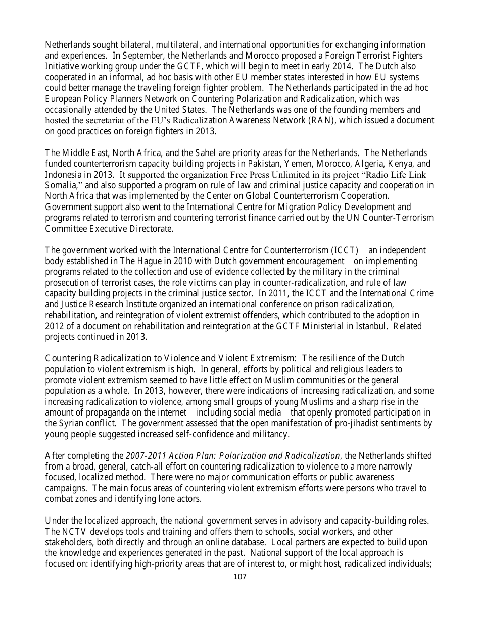 Country Reports on Terrorism, Page 107