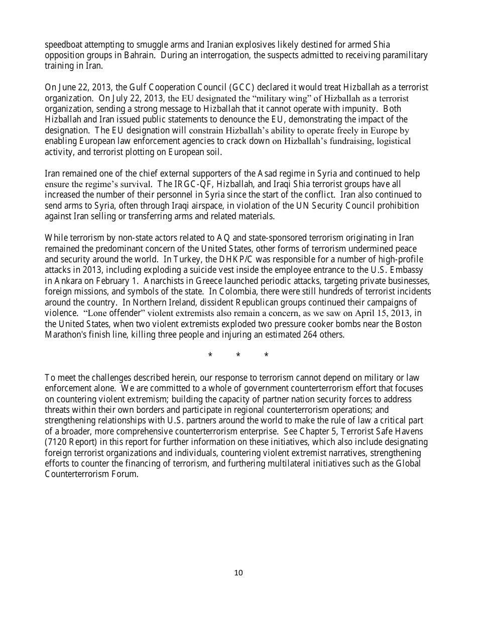 Country Reports on Terrorism, Page 10