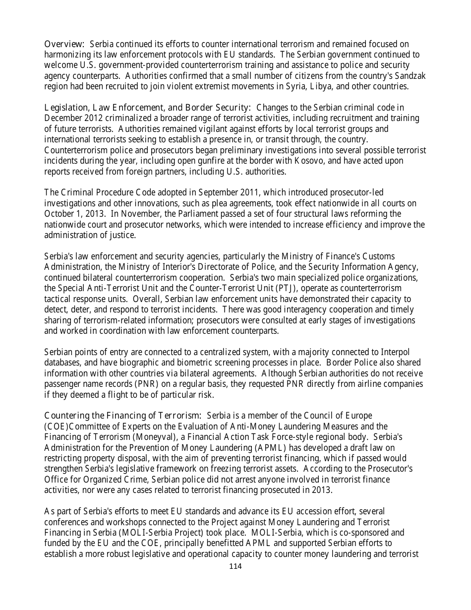Country Reports on Terrorism, Page 114