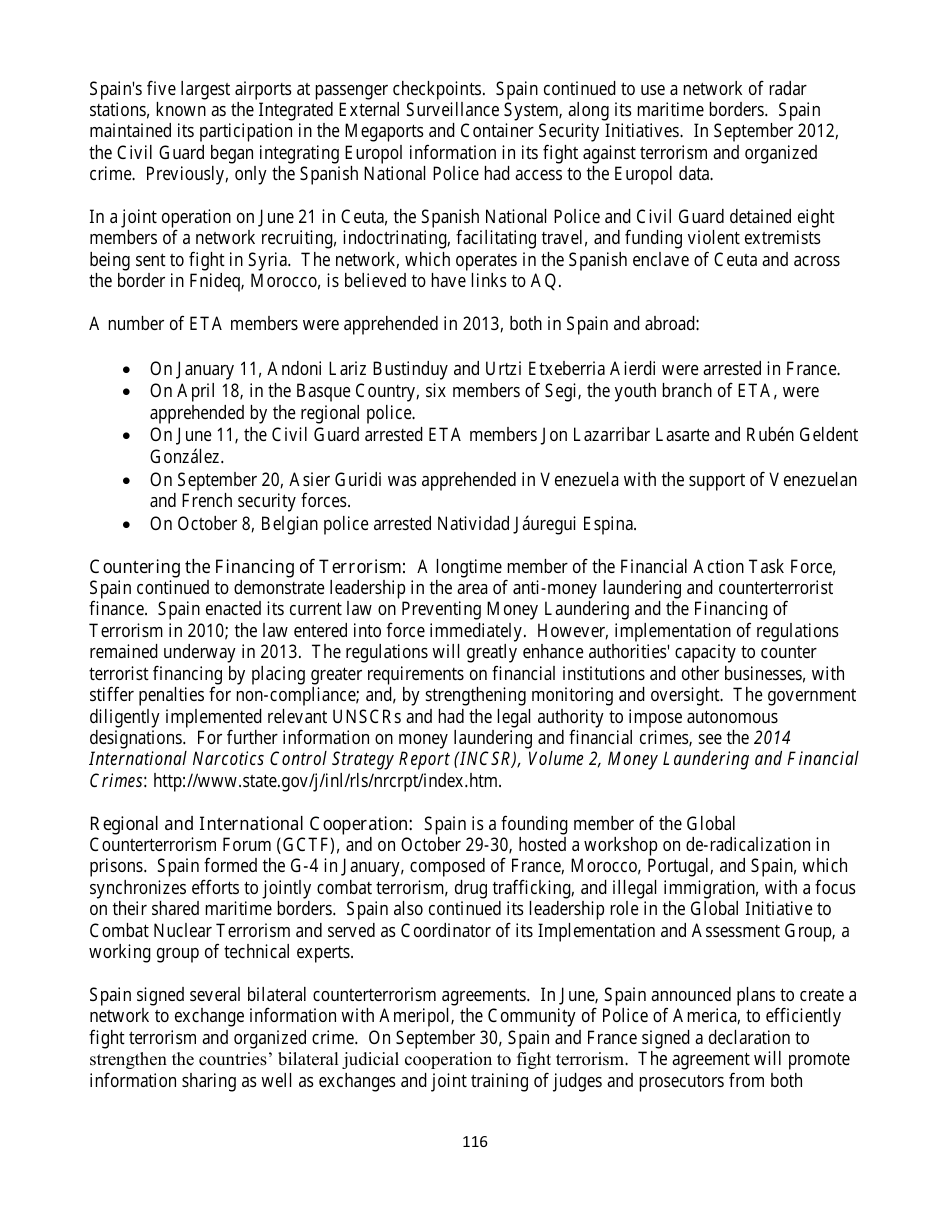 Country Reports on Terrorism, Page 116