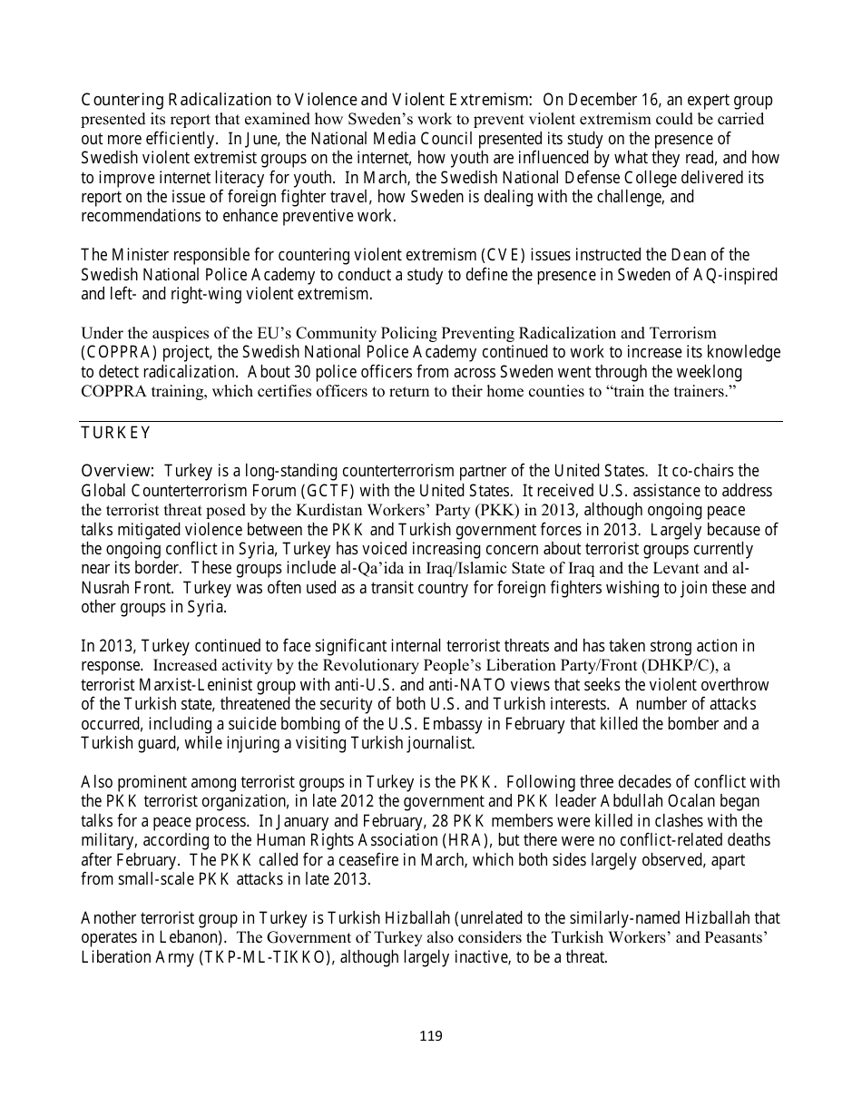Country Reports on Terrorism, Page 119
