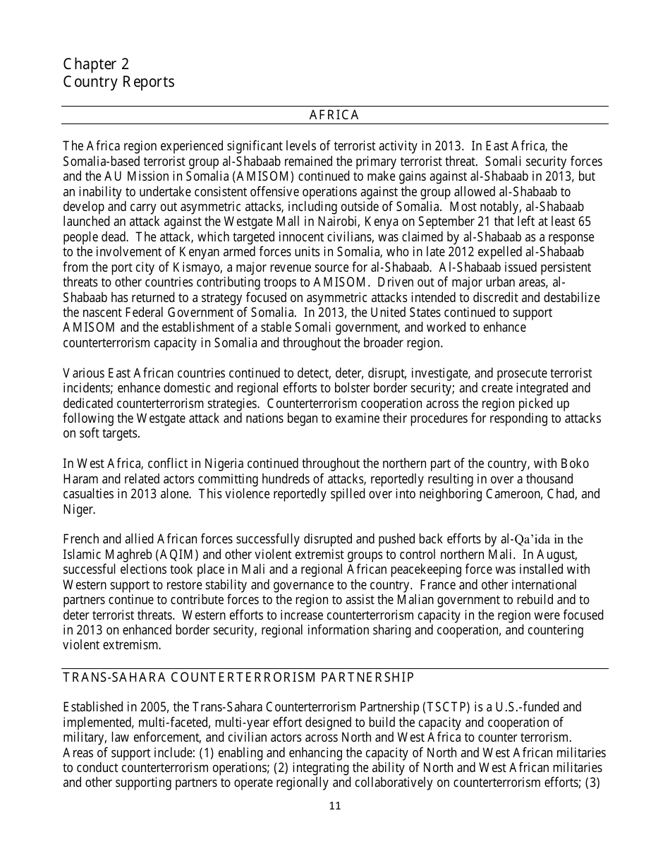 Country Reports on Terrorism, Page 11