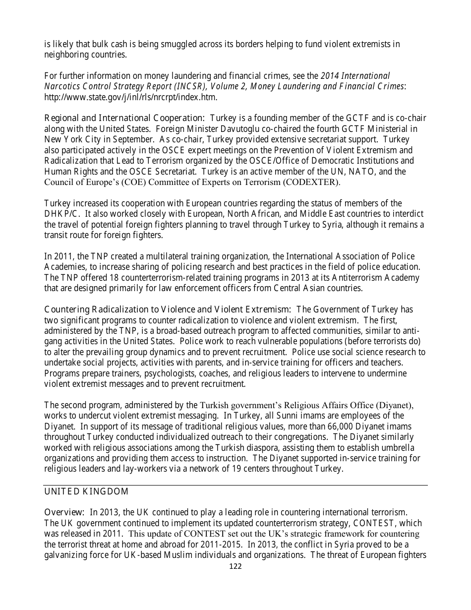 Country Reports on Terrorism, Page 122
