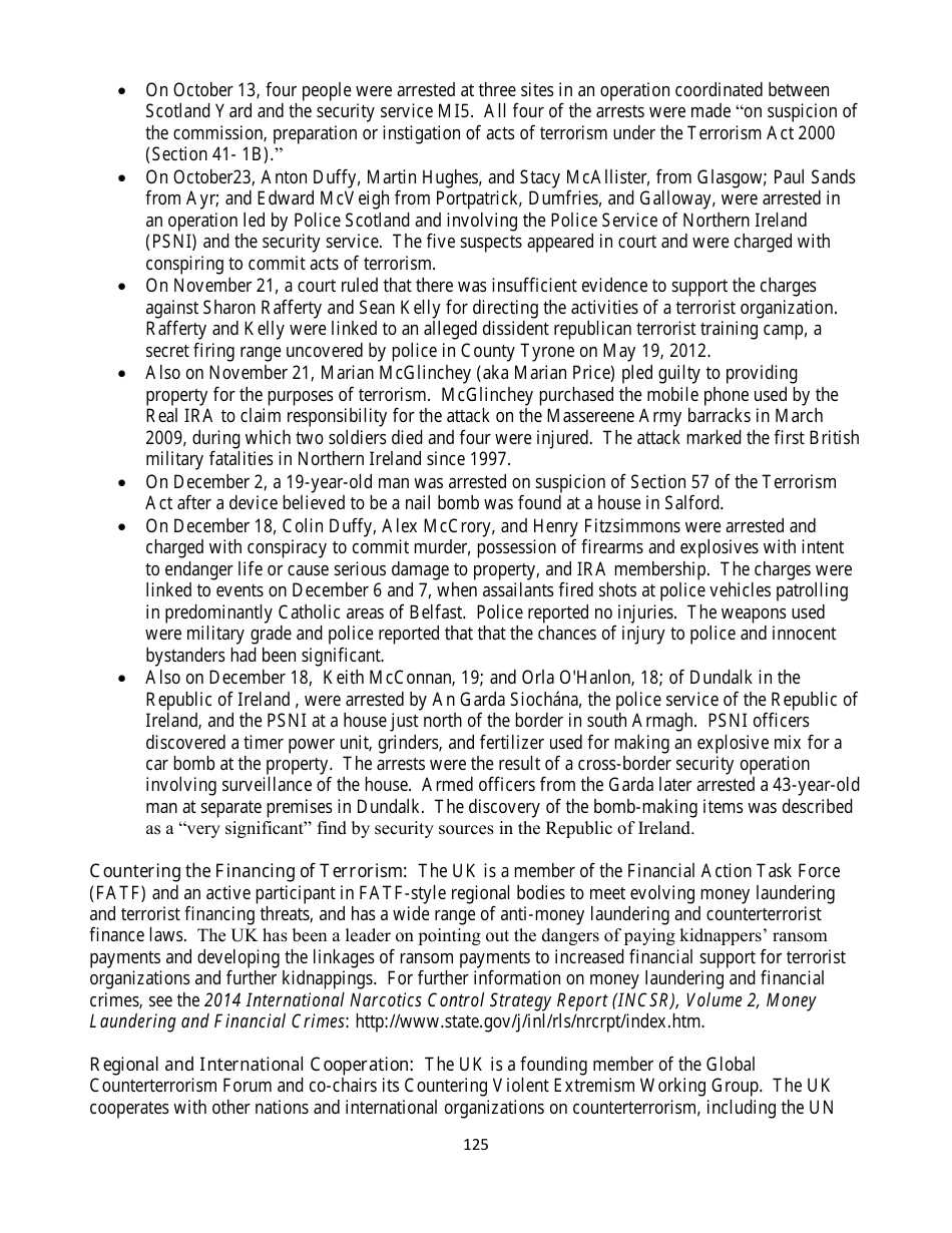 Country Reports on Terrorism, Page 125