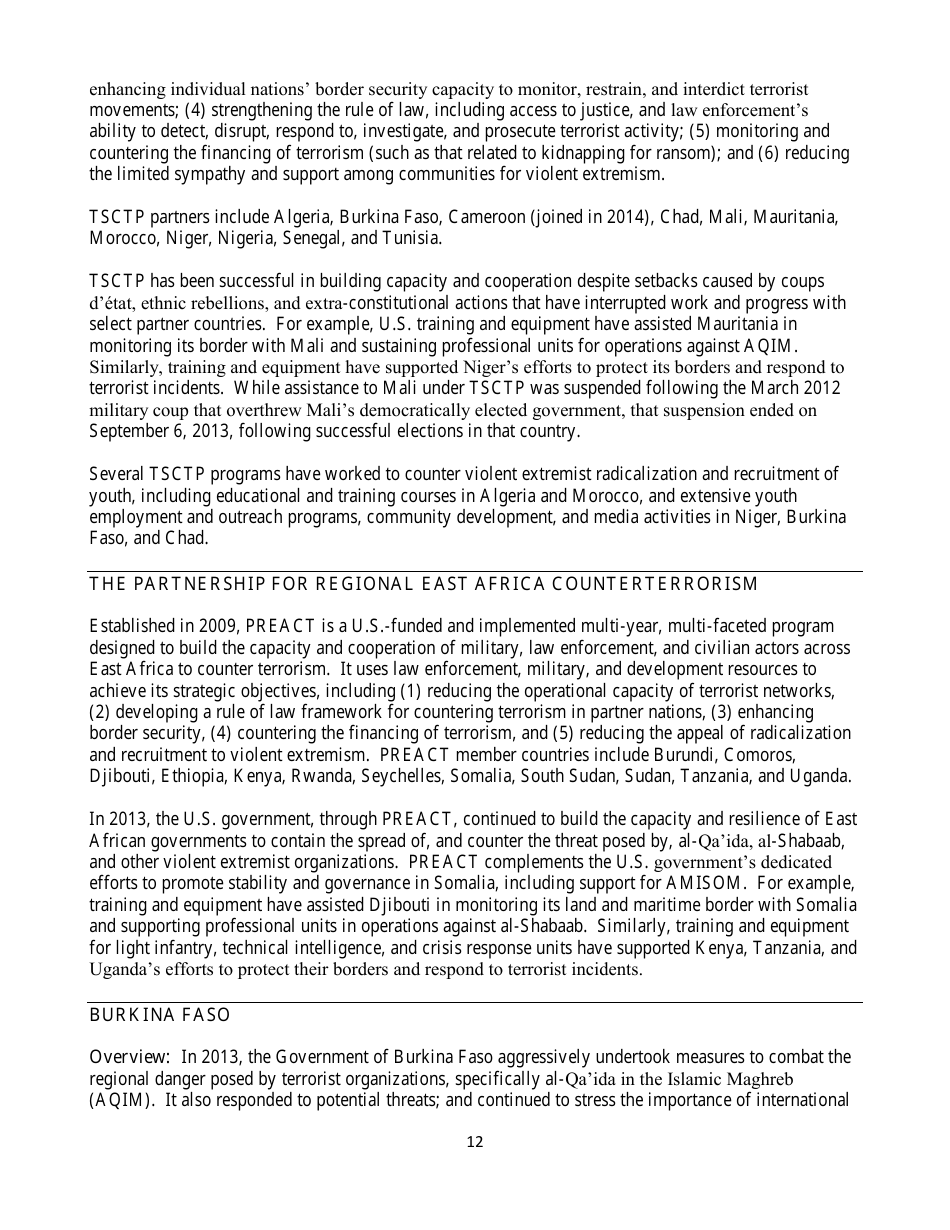 Country Reports on Terrorism, Page 12
