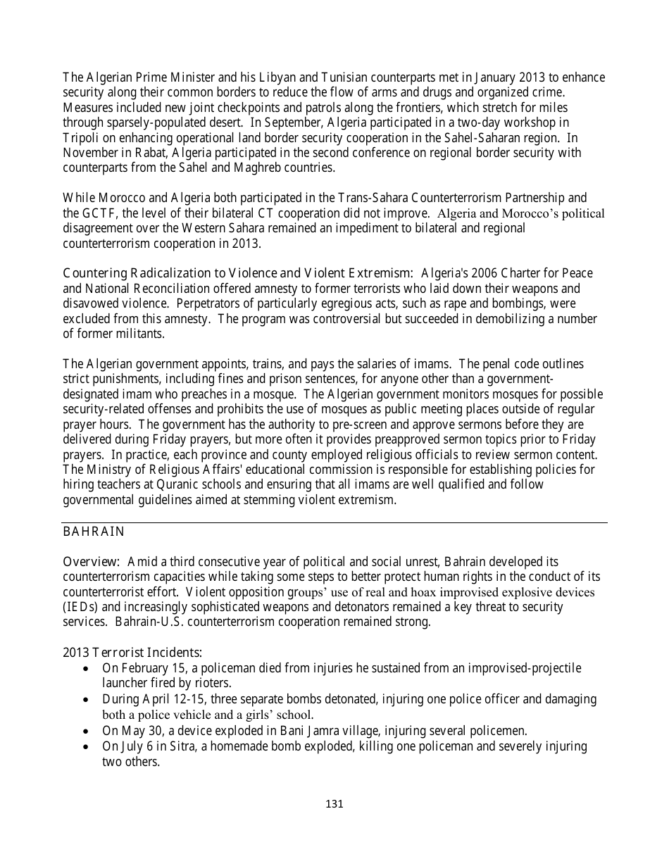 Country Reports on Terrorism, Page 131