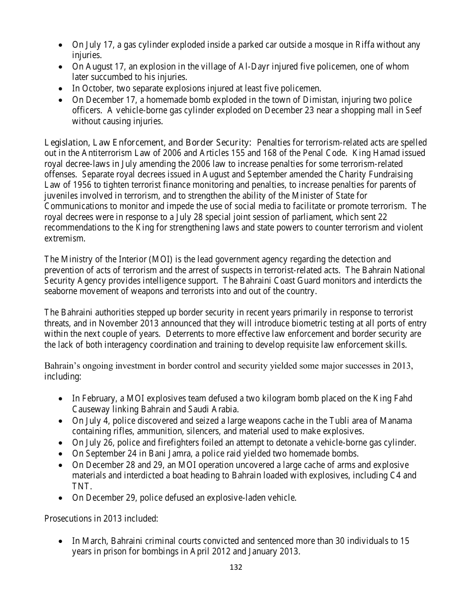 Country Reports on Terrorism, Page 132