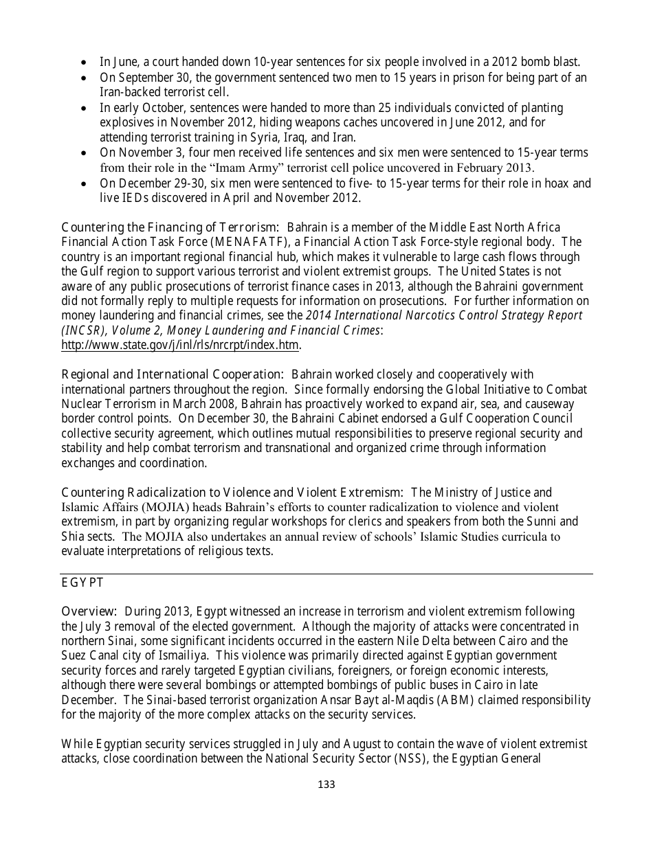 Country Reports on Terrorism, Page 133