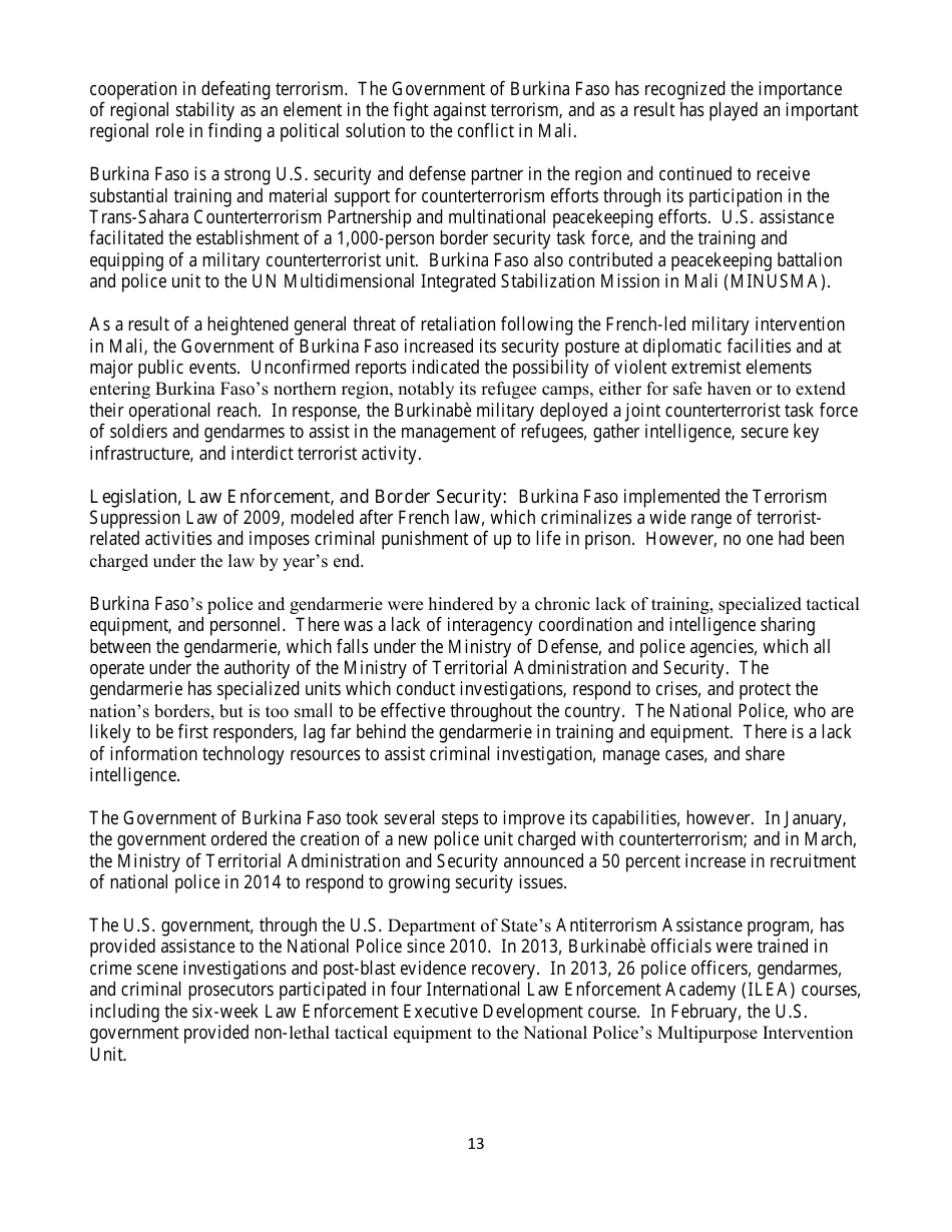Country Reports on Terrorism, Page 13