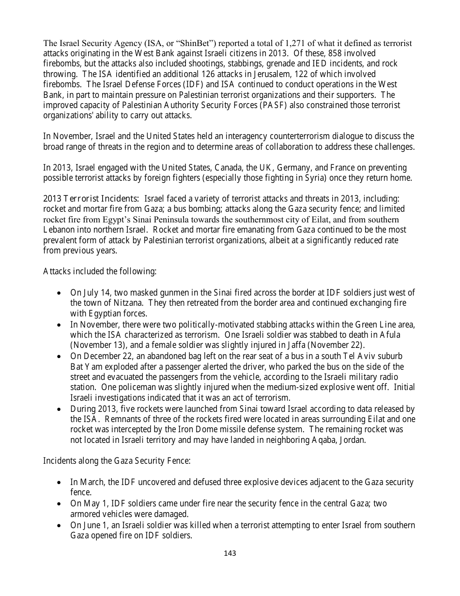 Country Reports on Terrorism, Page 143