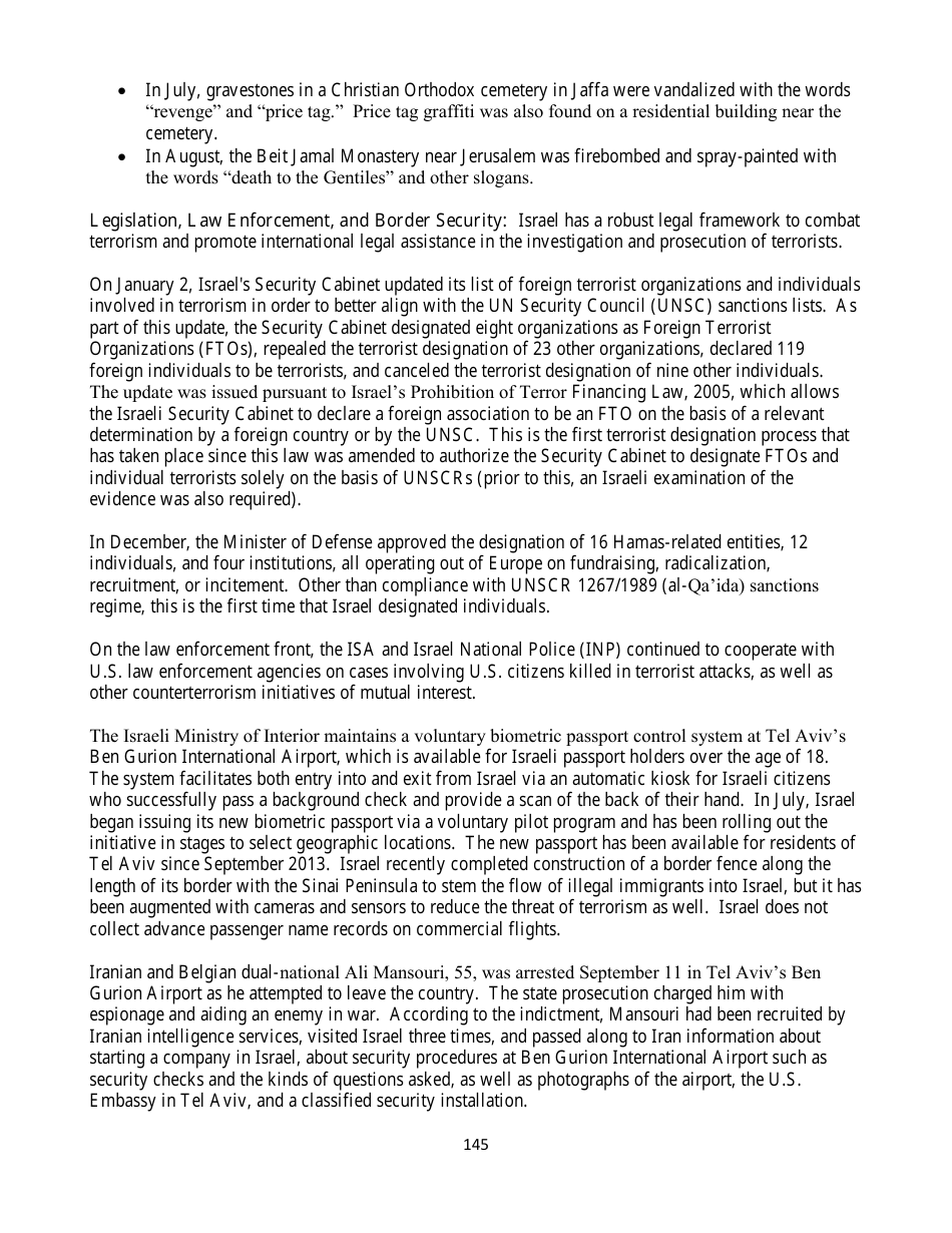 Country Reports on Terrorism, Page 145