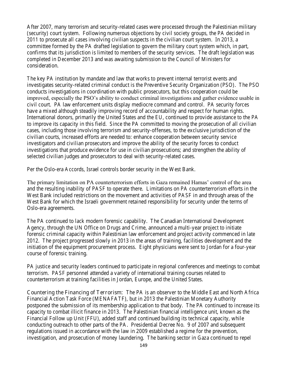 Country Reports on Terrorism, Page 149