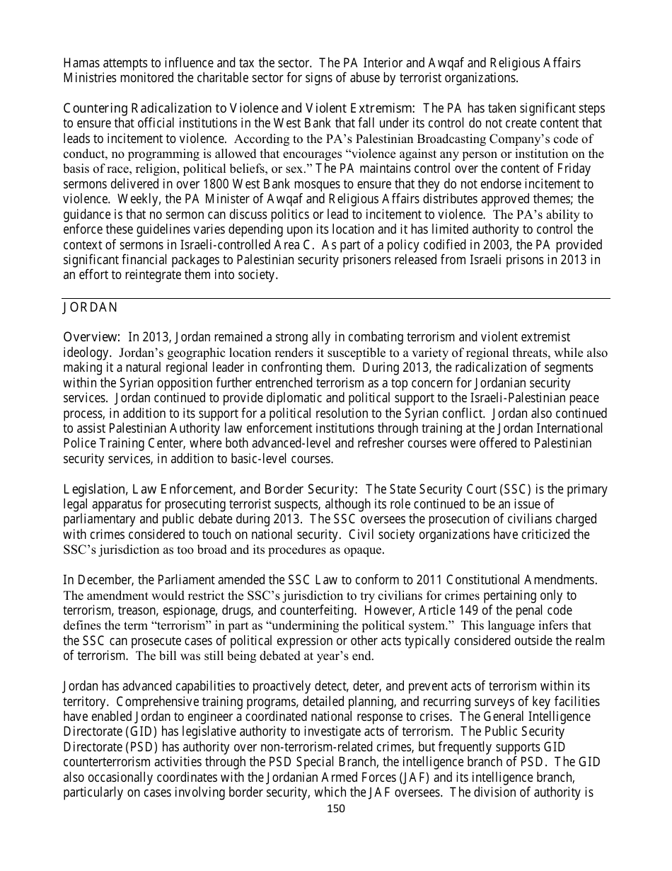 Country Reports on Terrorism, Page 150