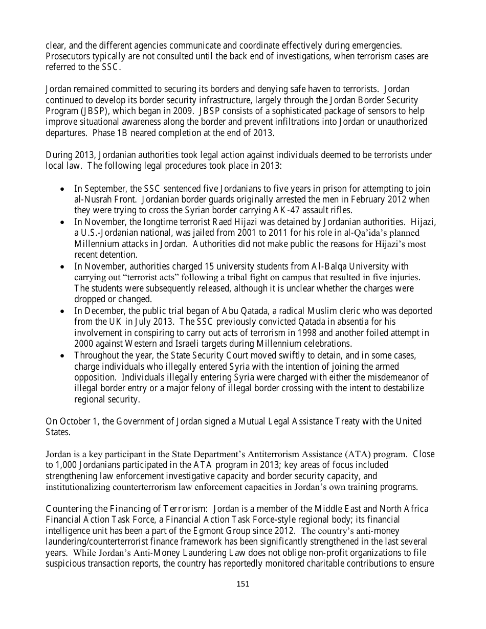 Country Reports on Terrorism, Page 151