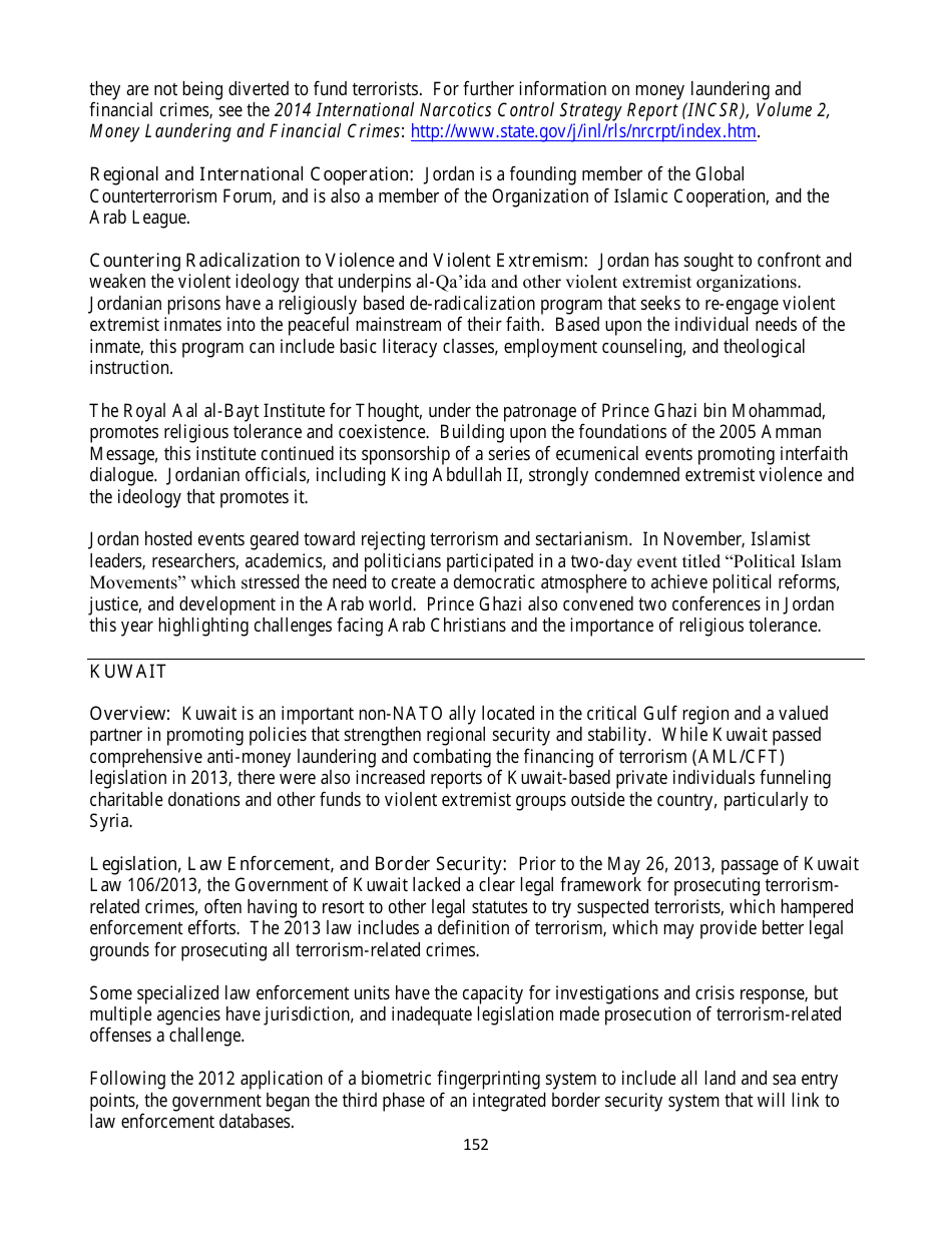 Country Reports on Terrorism, Page 152
