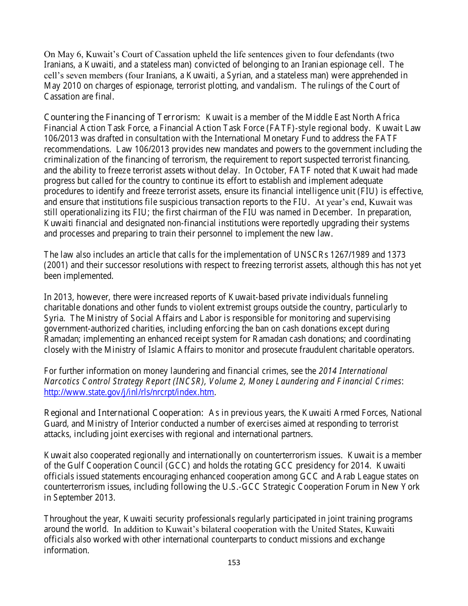 Country Reports on Terrorism, Page 153