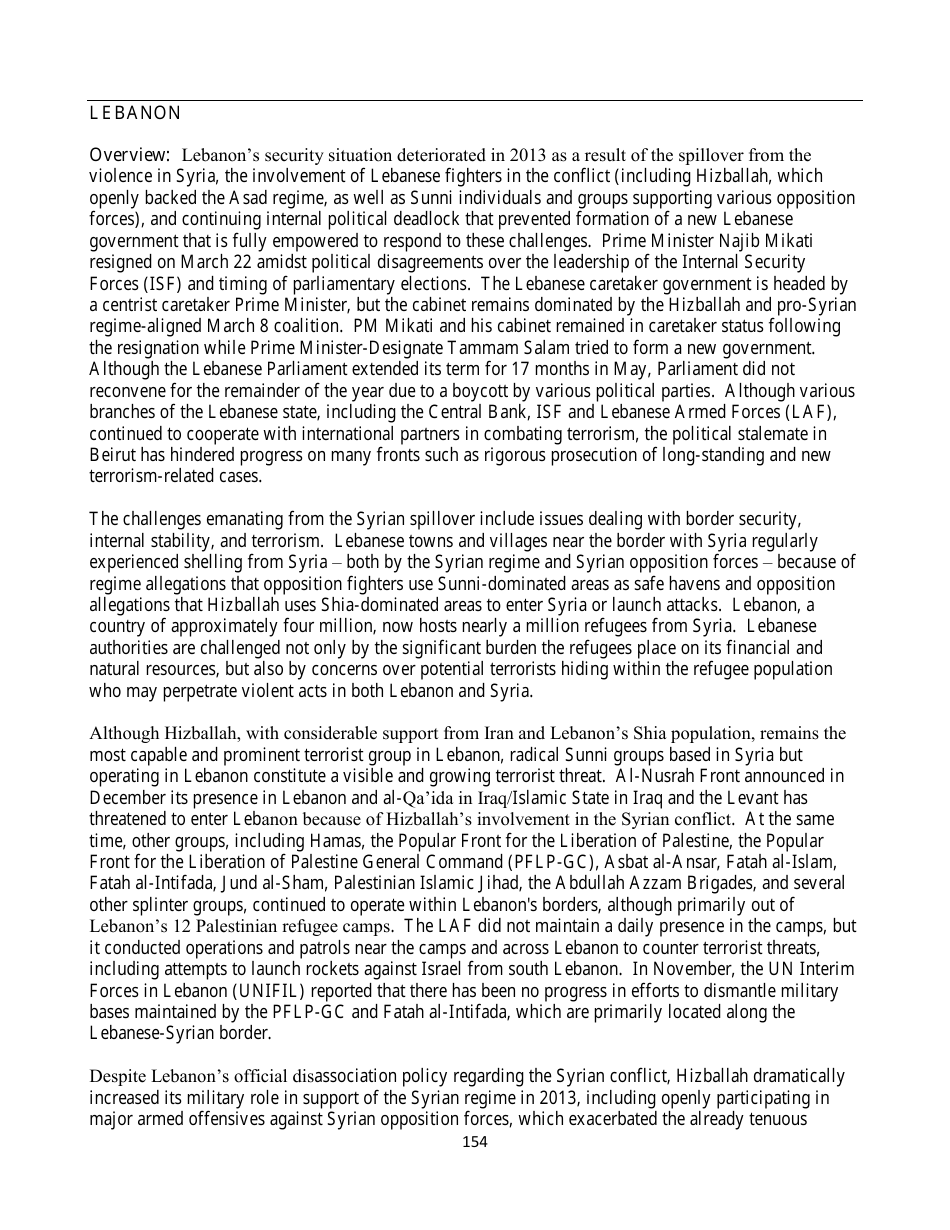 Country Reports on Terrorism, Page 154