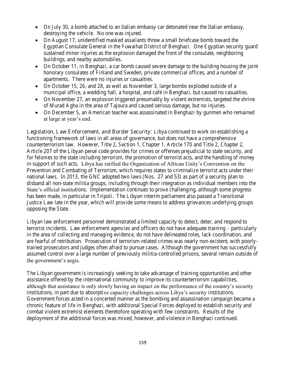 Country Reports on Terrorism, Page 159
