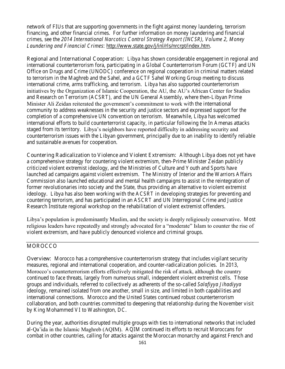 Country Reports on Terrorism, Page 161