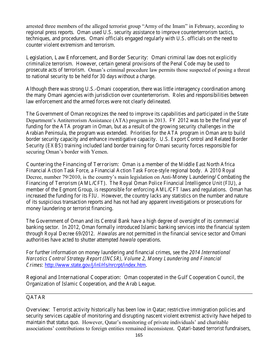 Country Reports on Terrorism, Page 165
