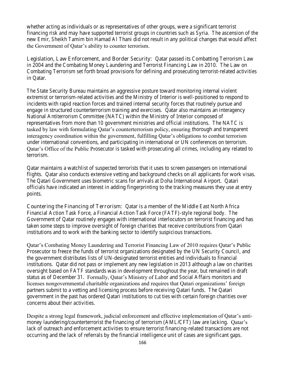 Country Reports on Terrorism, Page 166