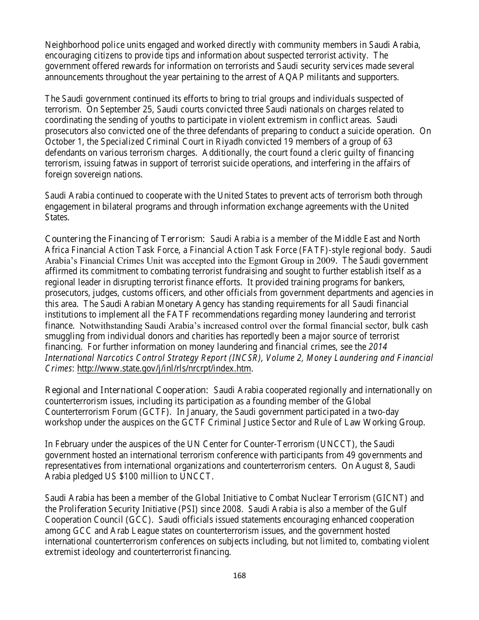 Country Reports on Terrorism, Page 168