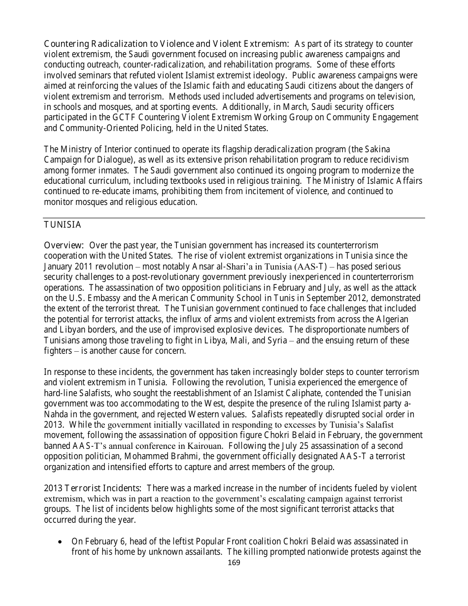 Country Reports on Terrorism, Page 169