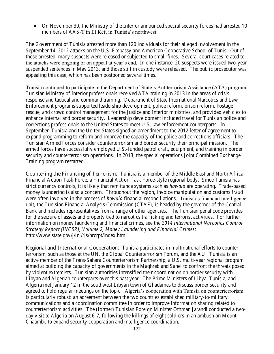Country Reports on Terrorism, Page 172