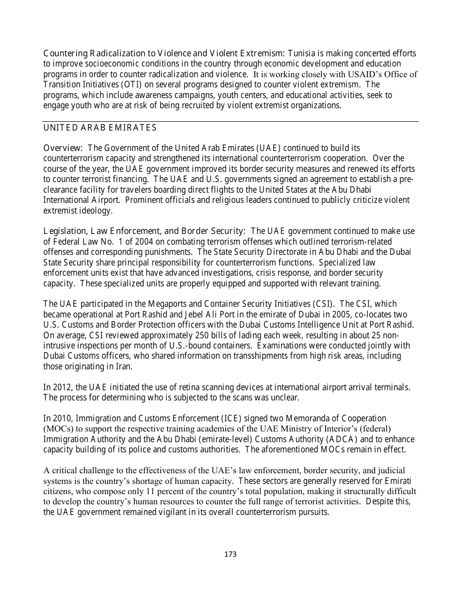 Country Reports on Terrorism, Page 173