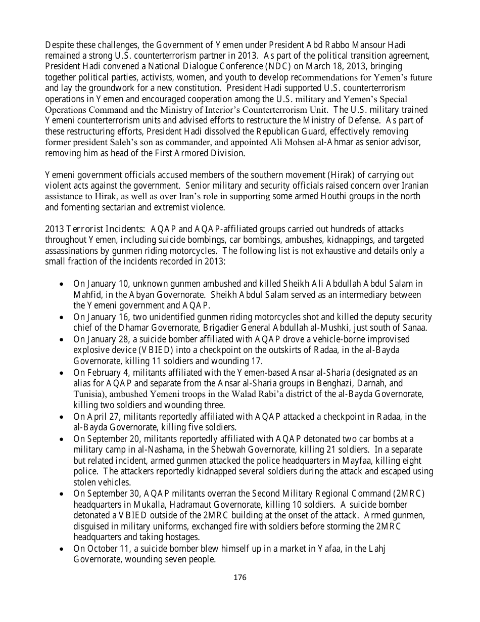 Country Reports on Terrorism, Page 176