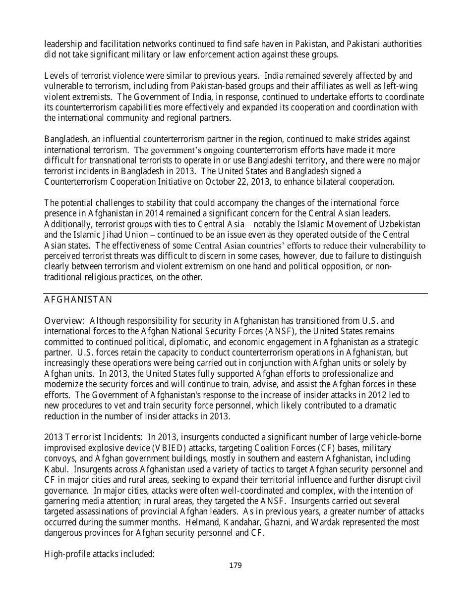 Country Reports on Terrorism, Page 179