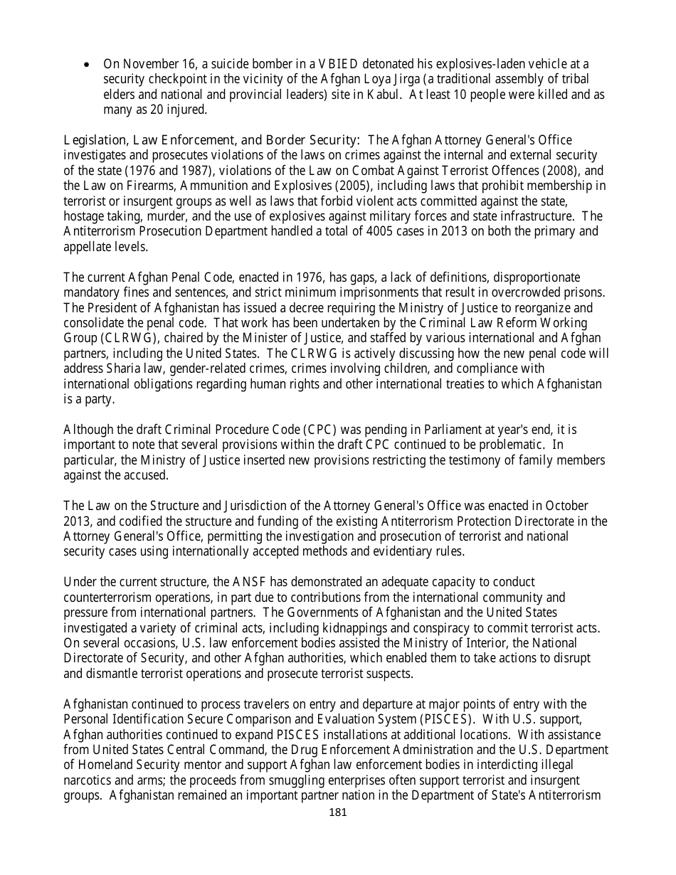 Country Reports on Terrorism, Page 181