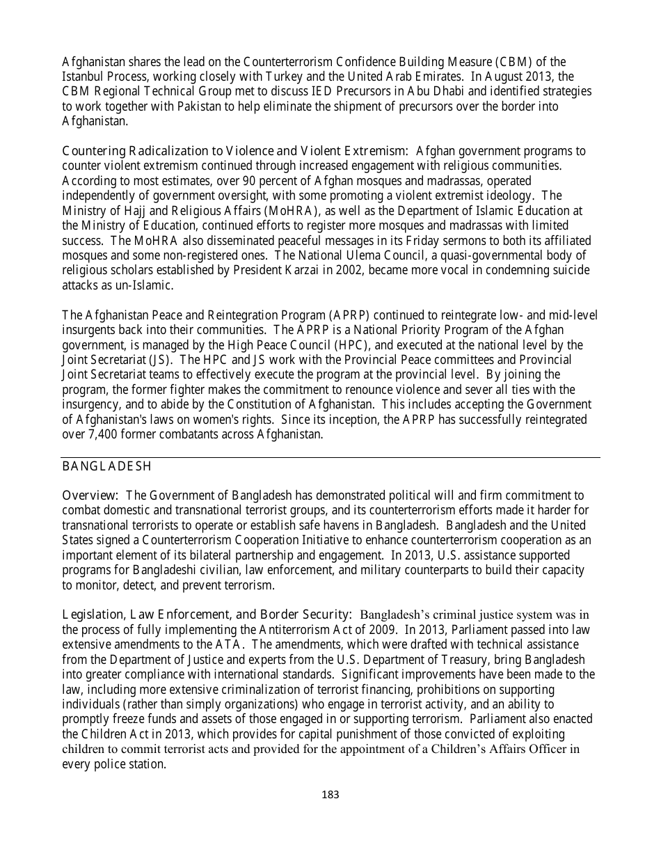 Country Reports on Terrorism, Page 183