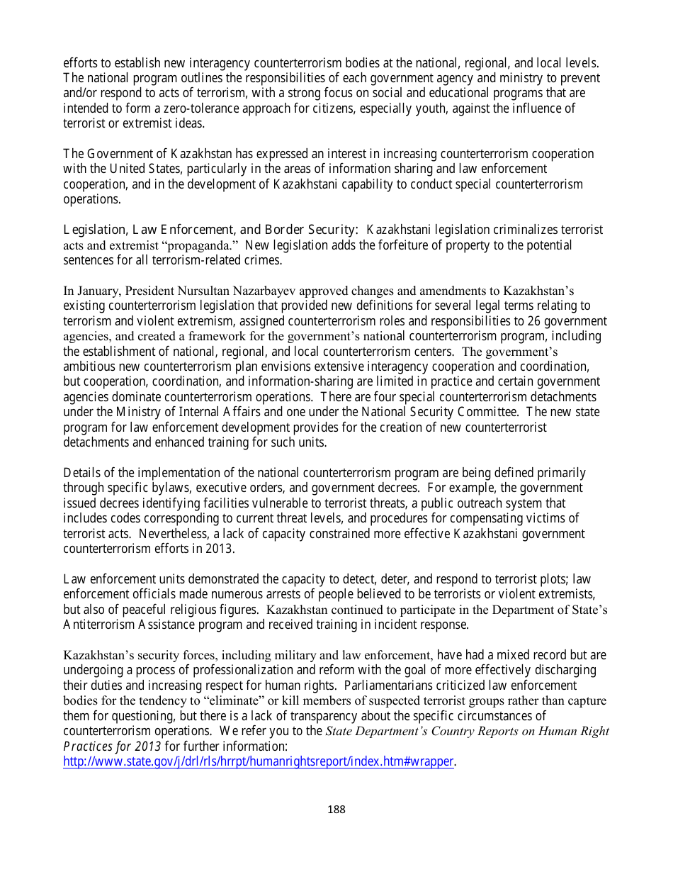 Country Reports on Terrorism, Page 188