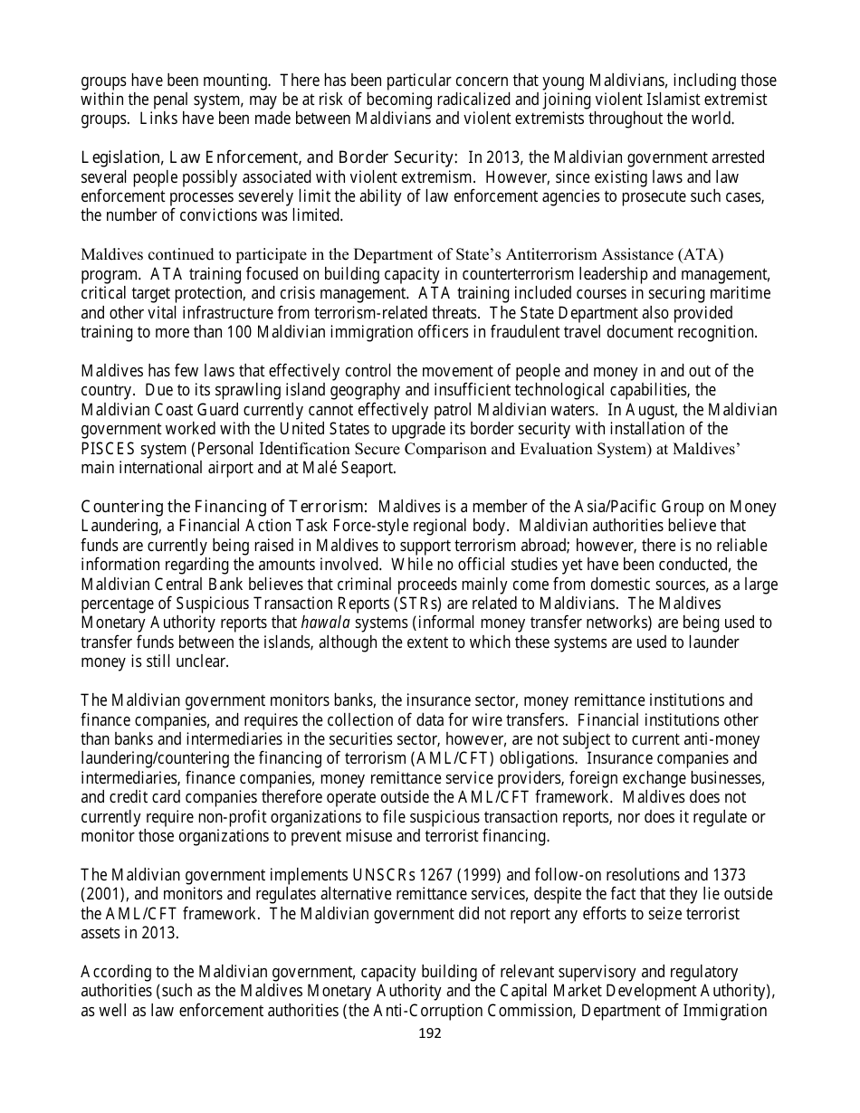 Country Reports on Terrorism, Page 192
