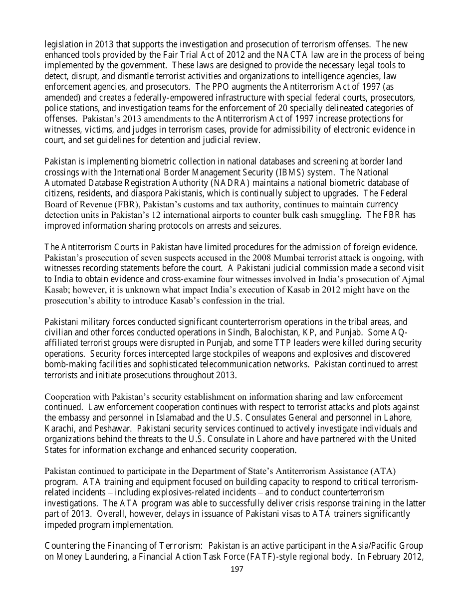 Country Reports on Terrorism, Page 197