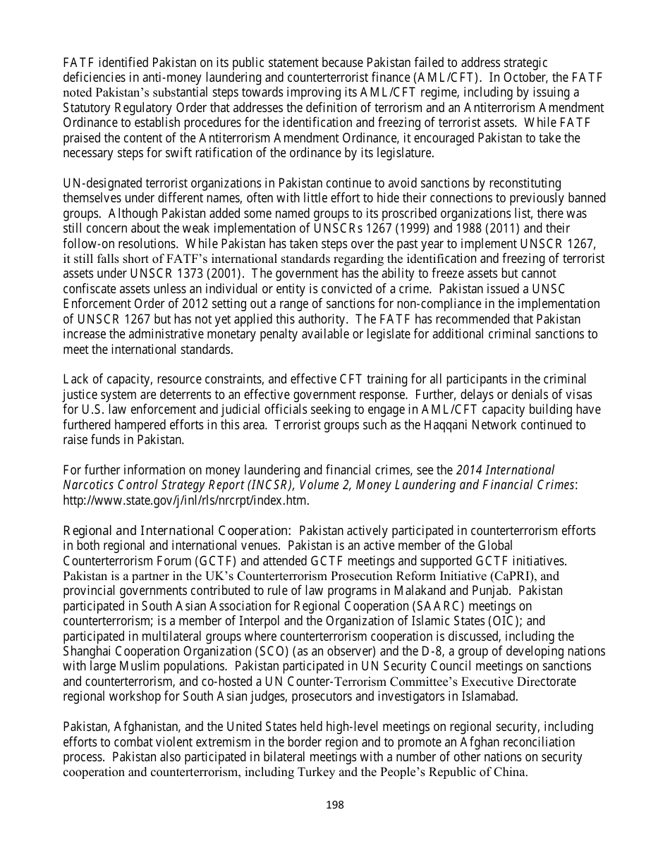 Country Reports on Terrorism, Page 198