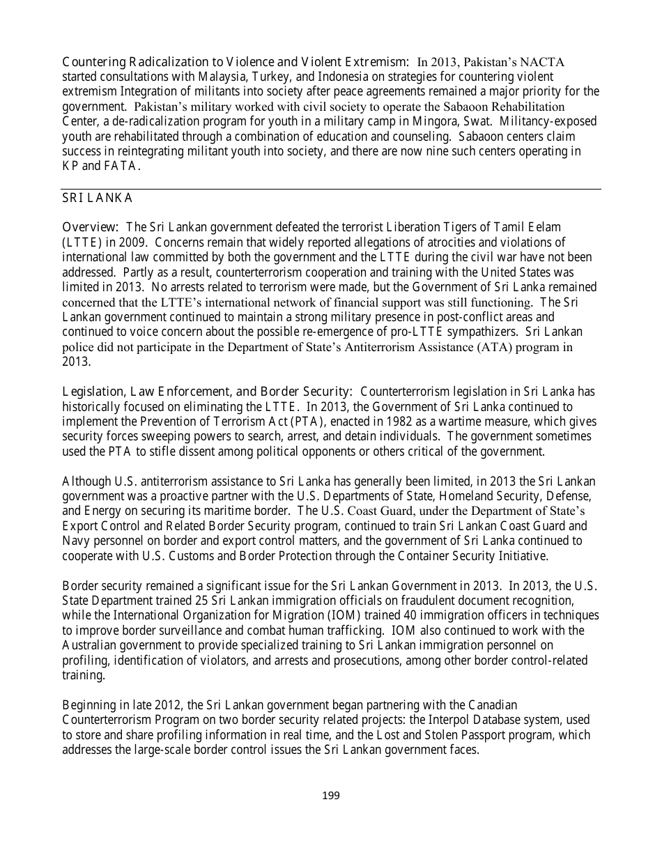 Country Reports on Terrorism, Page 199