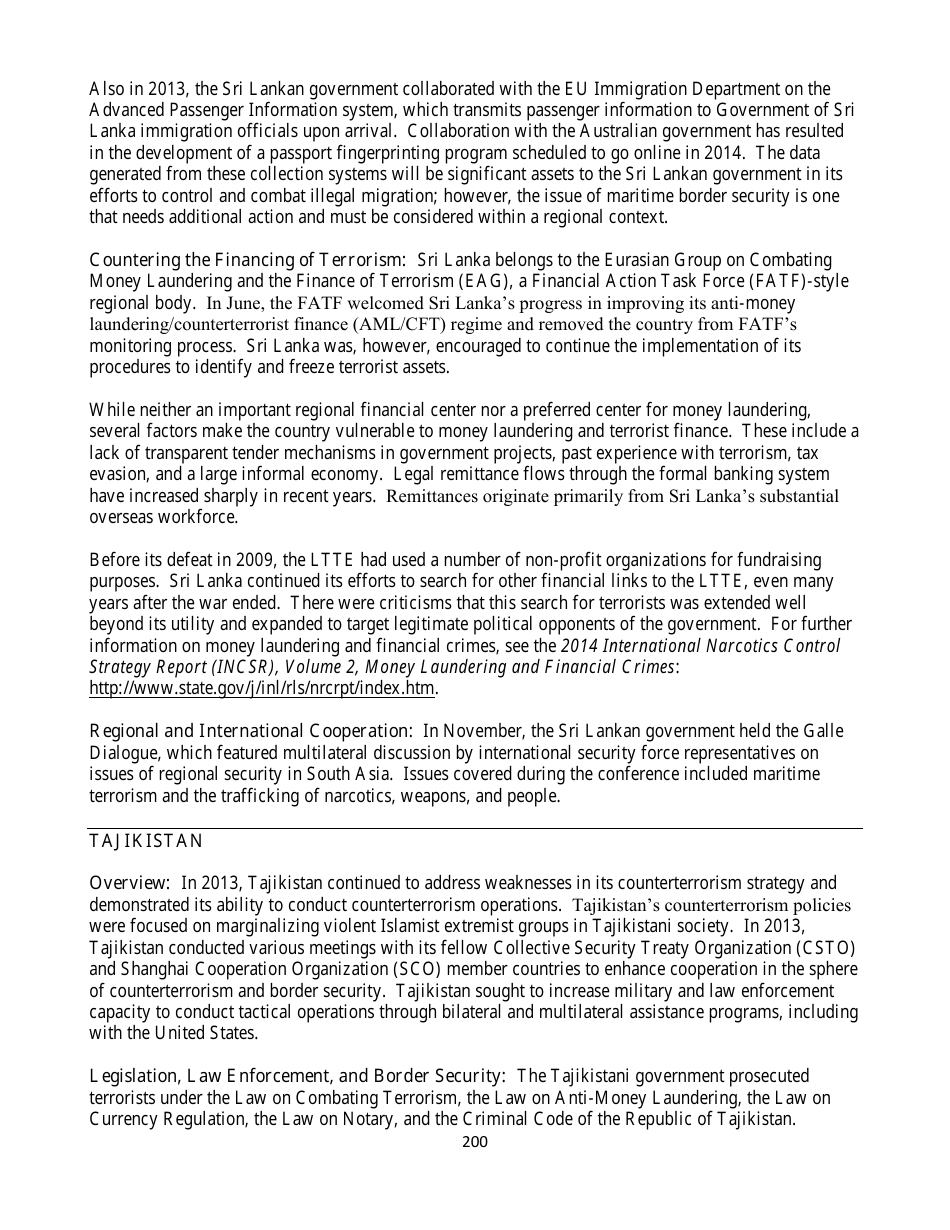 Country Reports on Terrorism, Page 200